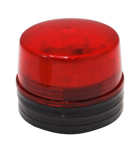 red light flashing outside on metal box|alarm box flashes red.